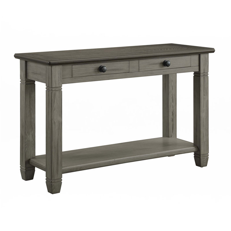 Canapé avec 2 tiroirs et tablette inférieure, Gris antique
