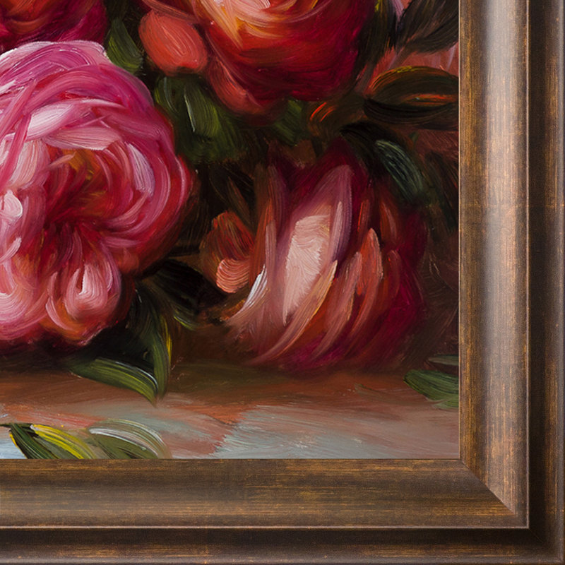 « discarded roses » par pierre-auguste renoir-peinture sur toile, encadrée, H 25 po x l 29 po x P 2 po, Modena rétro patiné