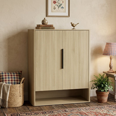 Shoe Storage Cabinet with Adjustable Shelves, Entryway Organizer, MDF Construction and Anti-Tip Design