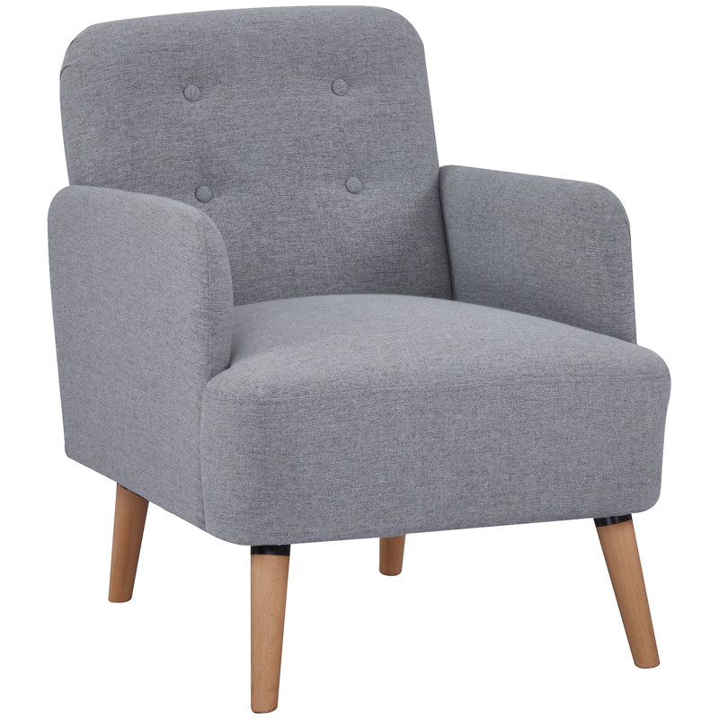 Auxerre Upholstered Armchair, Grey
