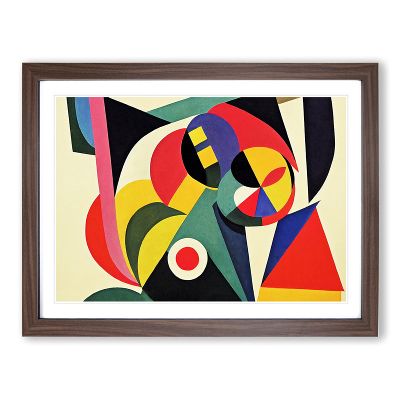 Great Modern Abstract - Single Picture Frame Painting, 46cm H x 64cm W x 2cm D, Walnut