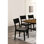 2 chaises de salle à manger de style Mid-Century moderne, sièges gris noir, structure en bois massif, dossier incliné pour 2 chaises de style contemporain, et construction, repos, look tendance