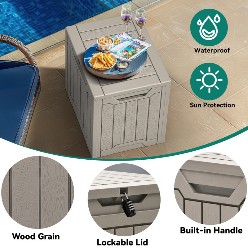 Flash W Deck Box, Light Brown