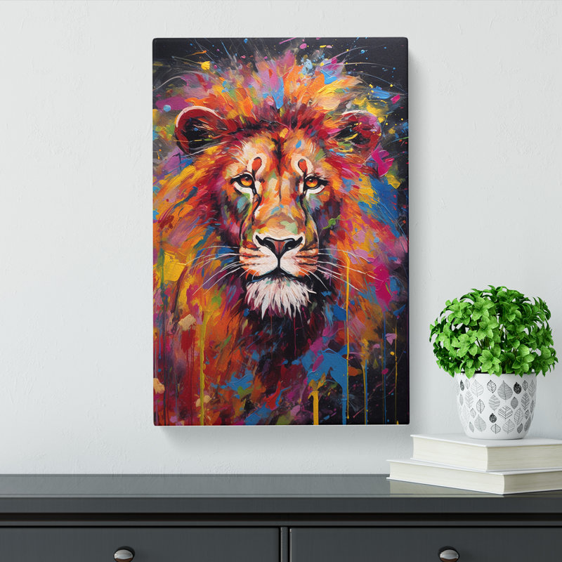 Lion Expressionism No.2 - Wrapped Canvas Print, 60cm H x 40cm W x 3cm D