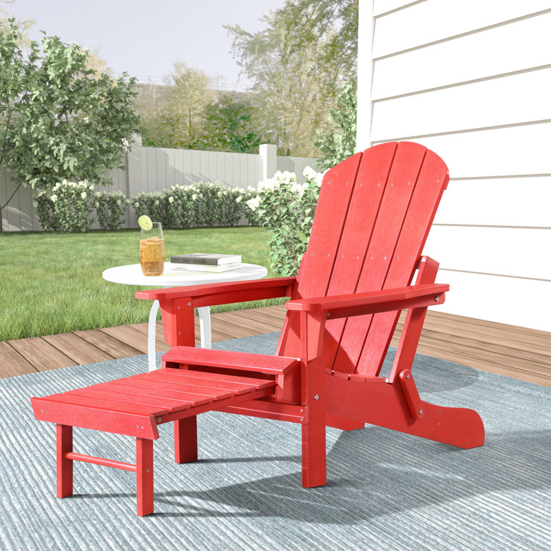 Chaise Adirondack pliante Hurley Morphew, Rouge