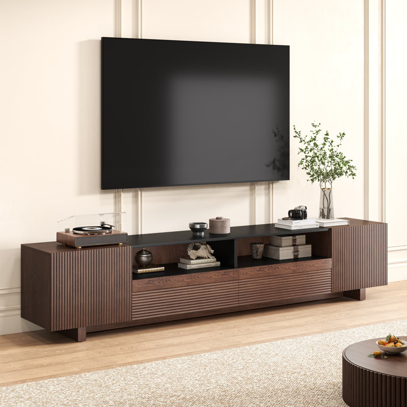 78.8 Inch TV Stand With Storage Cabinets For Living Room, Tvs Media Console Entertainment Center With Drawers, Dark Brown