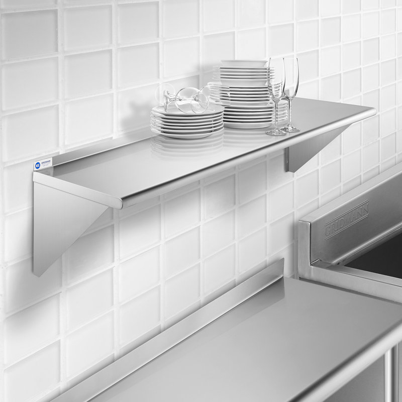  NSF Stainless Steel Wall-Mount Shelf by Latitude Run, 18.5" H x 60" W x 12" D