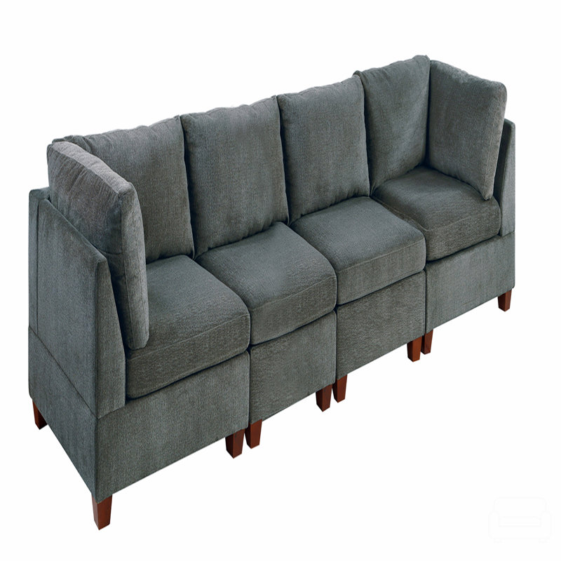 Ensemble modulaire - 4 pièces, H 35 po x l 134 po x P 37 po