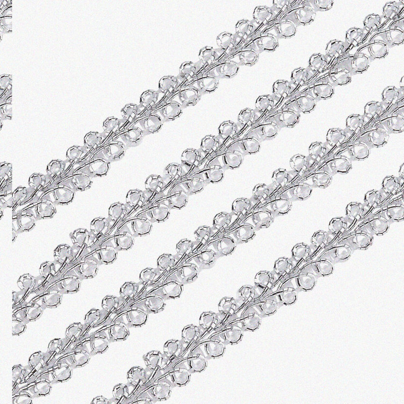 15 Yards Silver Metallic Flower Pattern Braid Lace Trim