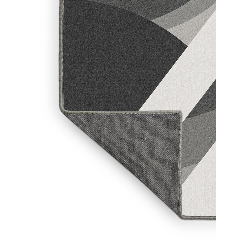 Tapis gris moelleux moelleux à motif abstrait moderne et contemporain Eatman, 2 x 5