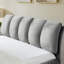 Structure de lit tapissier très grand, style minimaliste moderne avec tête de lit éponge compressée dodue, velours brillant et support de pieds robuste, matelas non inclus - gris-130811322-130811318