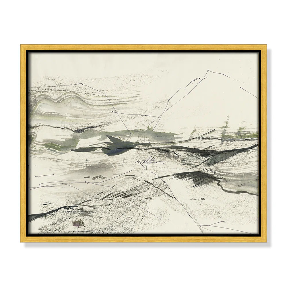 Green Sketches Print by PI Studio, 12.5" H x 15.5" W x 2" D, Gold Floater Framed, No Mat
