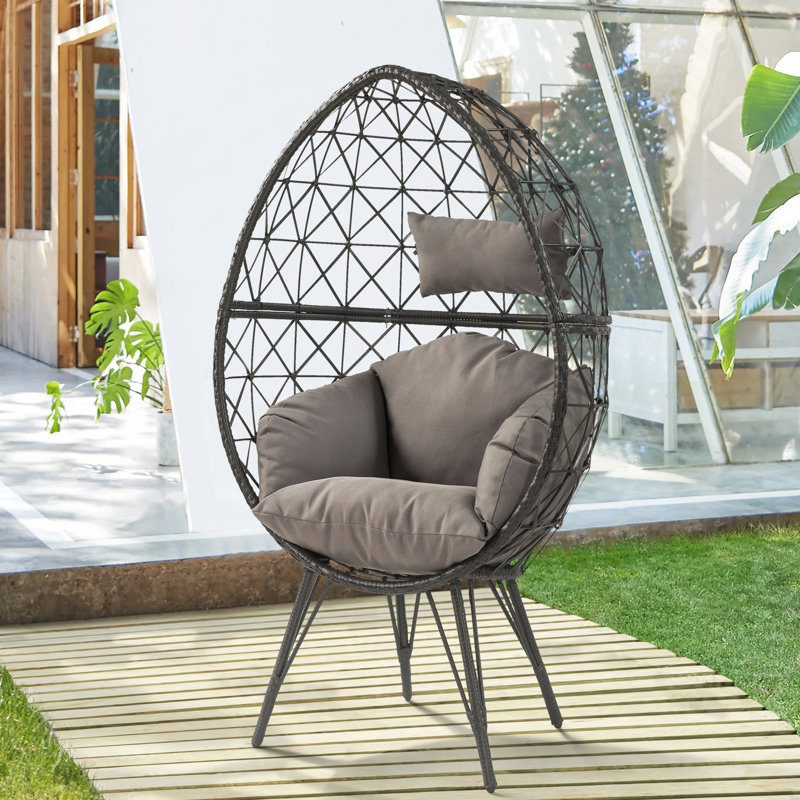 Dossier de jardin tendance avec coussin - rembourrage confortable du siège noir et gris