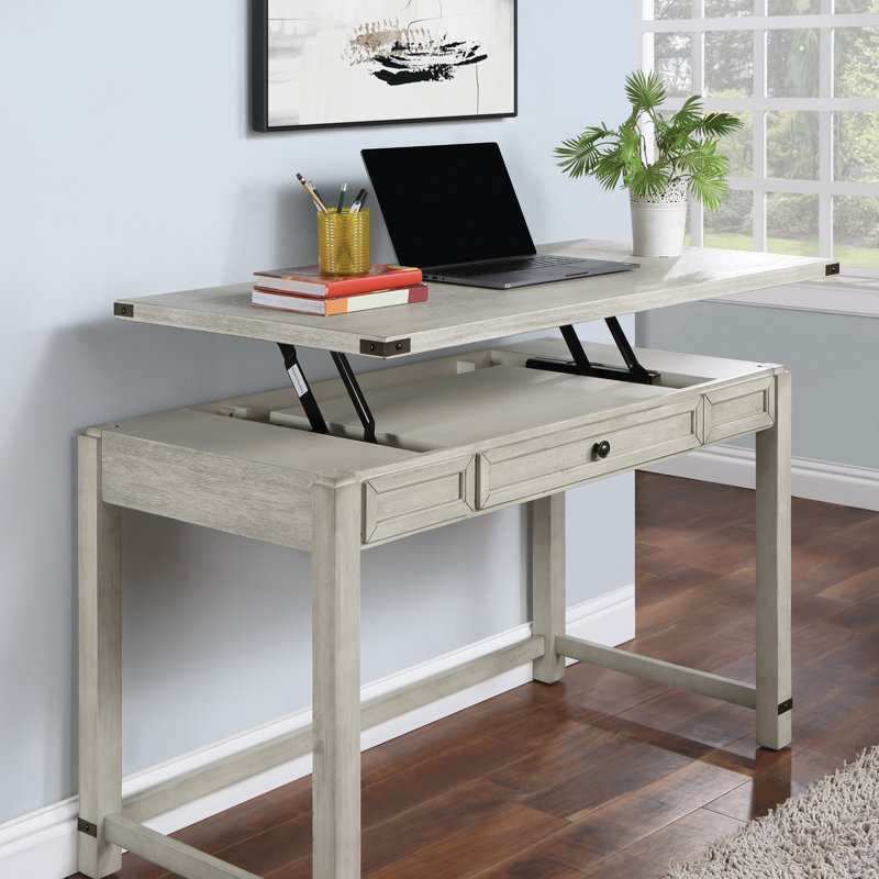 Bureau debout à hauteur réglable Dessens, Gris clair