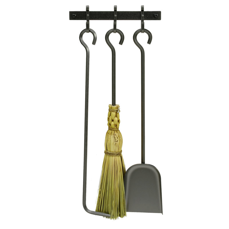 Retrofit 4 Piece Steel Fireplace Tool Set