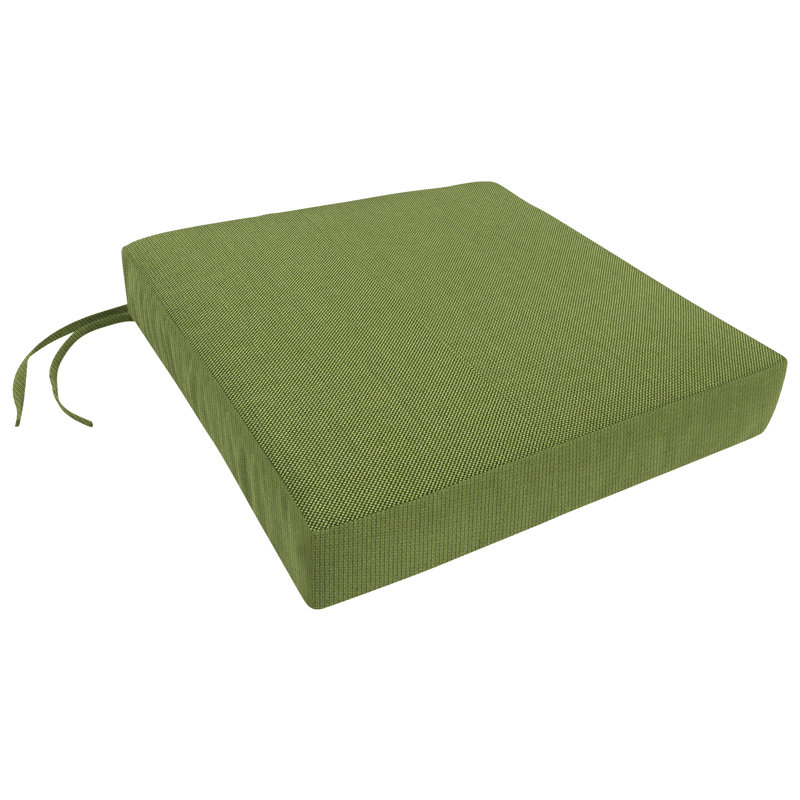 Encinitas Sunbrella Outdoor 3.5'' Dining Chair Cushion, Spectrum Cilantro Sunbrella® Plainweave, 3.5" H x 21" W x 19" D