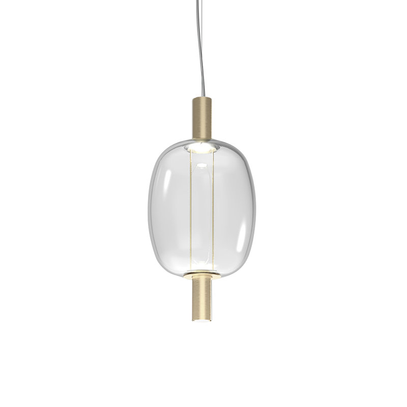 Riflesso Suspension 2L2 Crystal Transparent Matt Copper 2 L3221 Ul, Crystal Transparent, Matte Gold, 2700 Kelvins