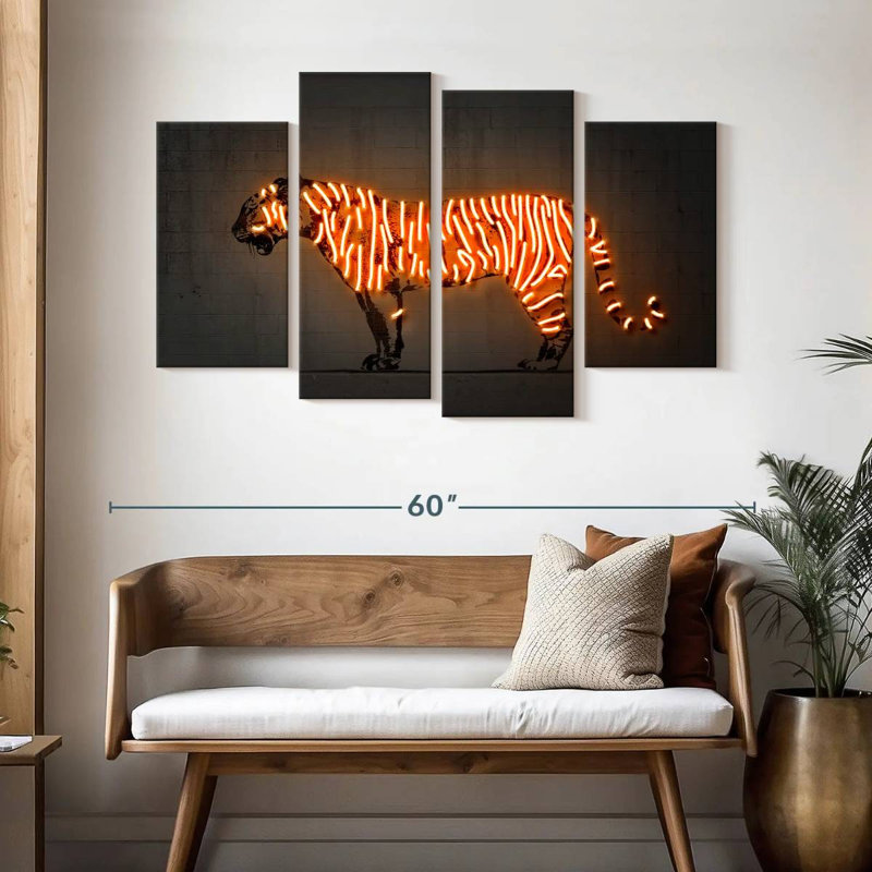 Brampt Glowing Tiger, 32" H x 52" W
