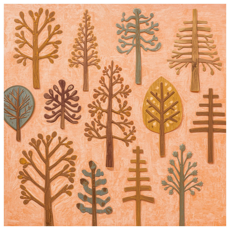 Housses de couette à motif d'arbre stylisé, Très grand lit