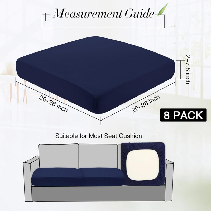 8Pcs Patio Cushion Covers Stretch Outdoor Cushion Cover Replacement For Patio Furniture Sofa Couch Slipcovers, Soft Flexibility Washable Furniture Protector