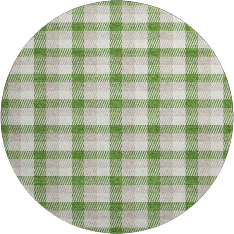 Tapis écossais de qualité supérieure lavable à la machine Kian AMF1053, Rond 8 pi