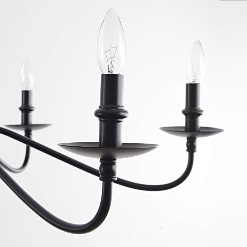 Lustre en métal noir 6 lumières Ellen