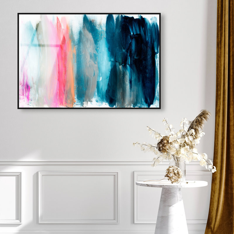 Oliver Gal Parque del Retiro Abstract - Framed Acrylic Glass Wall Art, Black, 31" H x 46" W