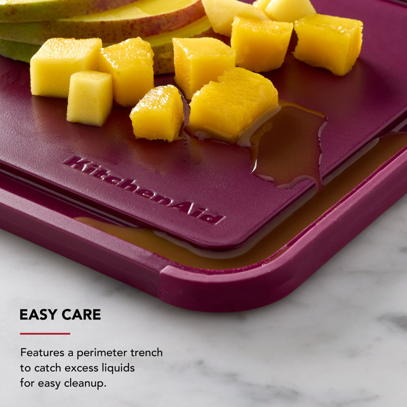 Kitchenaid Classic Non-Slip Poly Cutting Board, 8X10 Inch, Beetroot