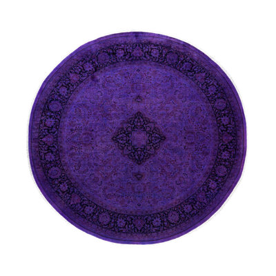 Huckaby One-of-a-Kind 8' 7" X 8' 9" Round Wool Area Rug Purple
