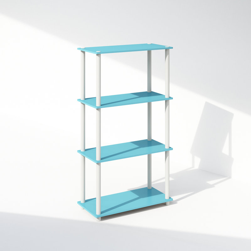 Creekside Plastic Etagere Bookcase, Blue, (4 Shelves) 43.3" H x 23.6" W x 11.6" D