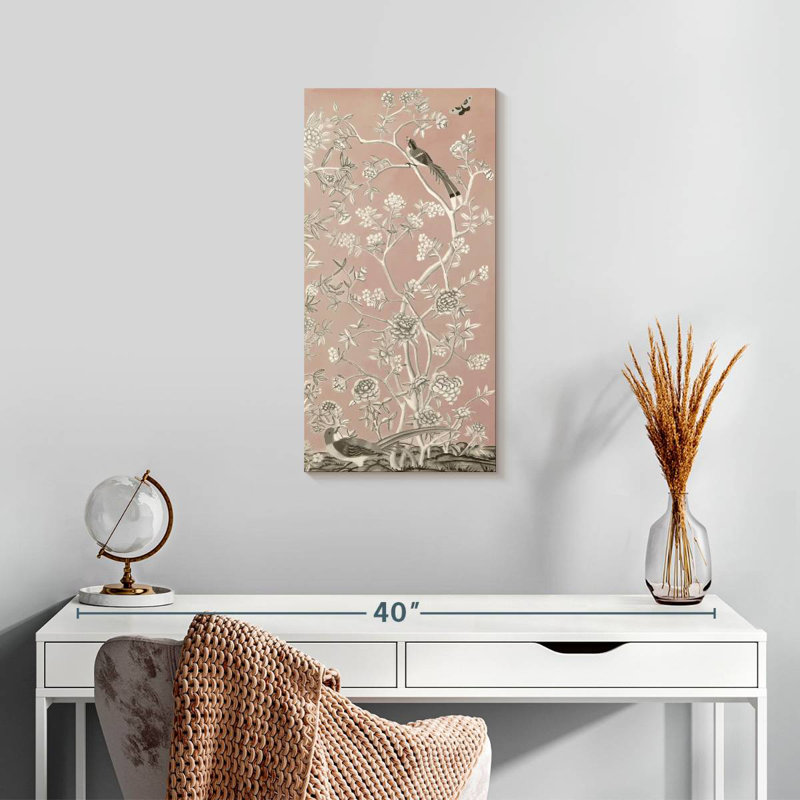 Blush chinoiserie I, H 24 po x l 12 po
