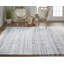Tsavag Casual Stripes Grey/Silver/Ivory Area Rug-1637275004