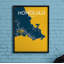 Honolulu City Map - No Frame Print-1848708853