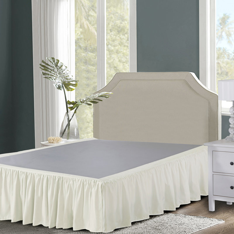 Ruffled Wrap Around Bed Skirt, Twin, Ivory