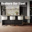 Tabouret de bar moderne, tabourets de bar à hauteur de comptoir, cuir de polyuréthane noir avec pieds en métal doré-875721300-875721301-875721303