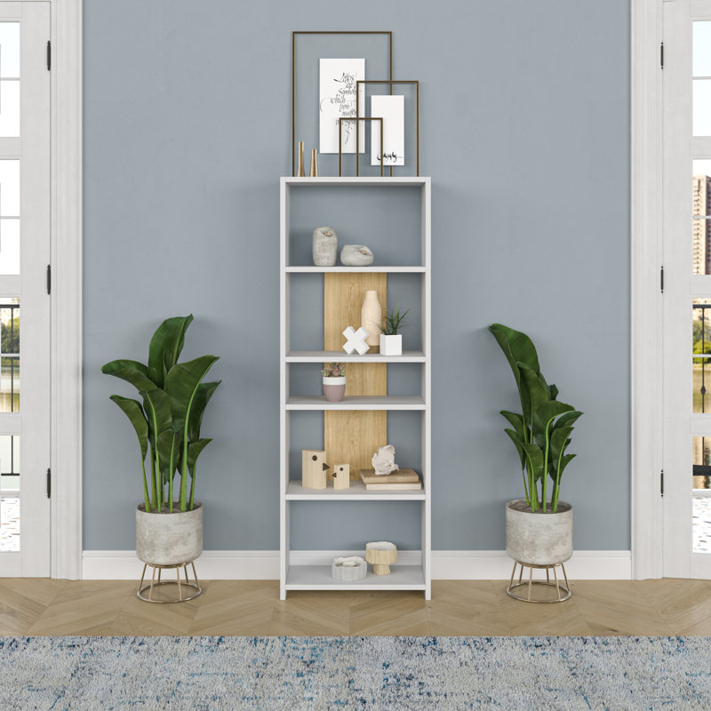 Amunra Bookcase, White/Oak