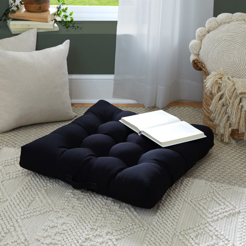  Sunbrella® Indoor/Outdoor Floor Pillow, 24" H x 24"W, Black