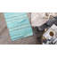Tapis turquoise / noir en coton noué à la main Crusado 1 pi 7,5 po x 2 pi 7,5 po Crusado