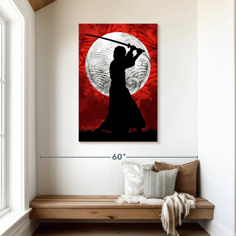 Leisha Samurai lune rouge, H 45 po x l 30 po