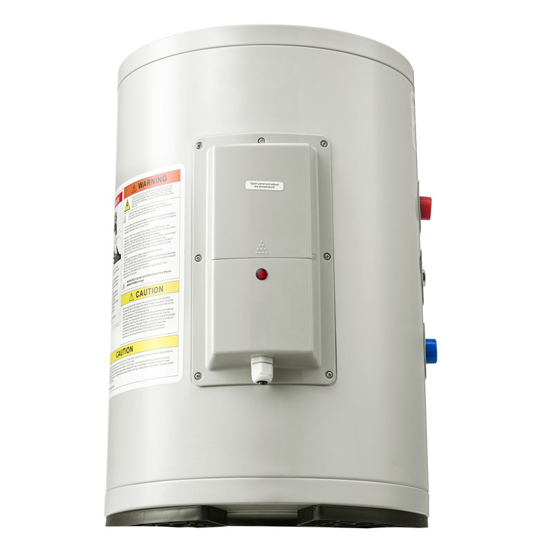 Chauffe-eau électrique à réservoir de 6 gallons, chauffe-eau au point d'utilisation de 1 600 W avec affichage à DEL, commande à bouton, prise de courant supérieure, conception de rangement 120 V avec valve T&P pour les studios, les véhicules récréatifs, gris