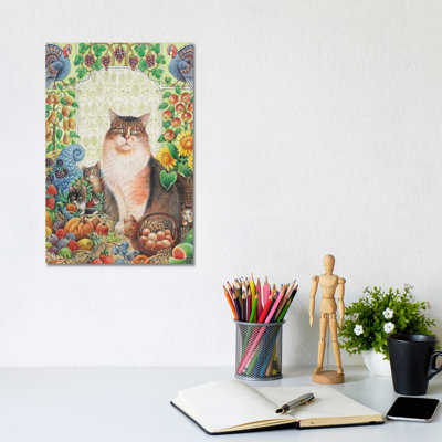 Thanksgiving With Agneatha And Her Kittens by Ivory Cats - Wrapped Canvas Print