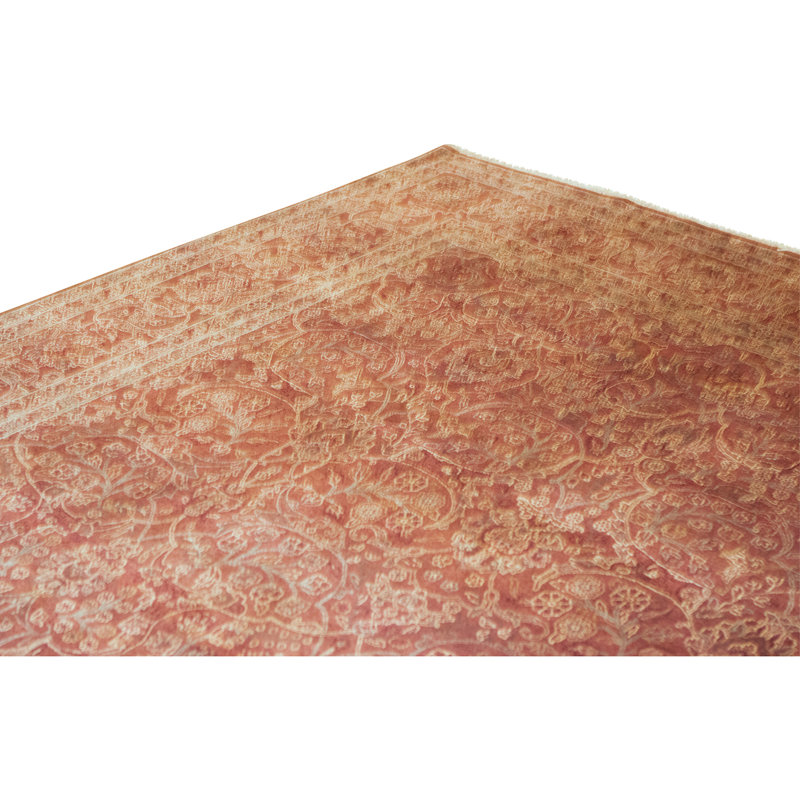 Hand Knotted Wool Area Rug in Wine