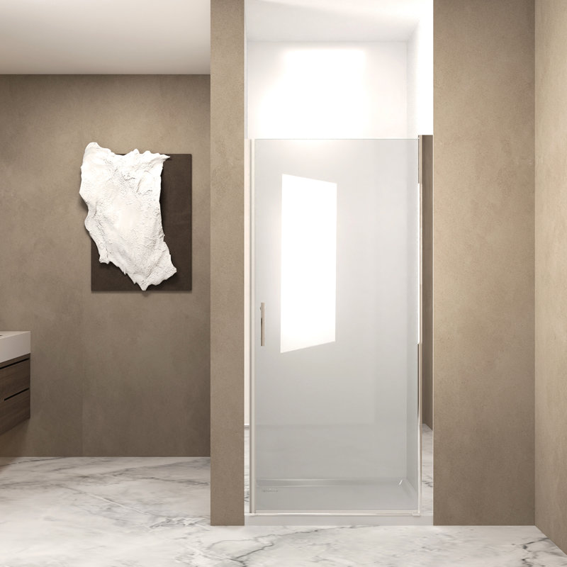 Porte de douche pivotante, cadre en aluminium, verre trempé, emballage antichoc, séparation humide/sec, décor de salle de bain, cadre 37 x 36 po x 72 po, pellicule de protection transparente de 6 mm, porte pivotante pratique.