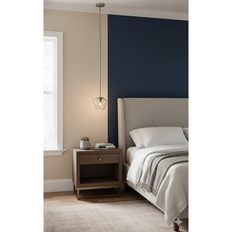 Luminaire suspendu 1 lumière avec abat-jour en verre transparent