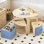 Ensemble de table et de chaises pour tout-petits, table et chaises pour enfants en bois, table pour enfants avec 4 tabourets à tiroirs, table pour tout-petits et chaises avec 4 tiroirs de rangement, table d'activités pour enfants pour la garderie, salle de classe, salle de jeux