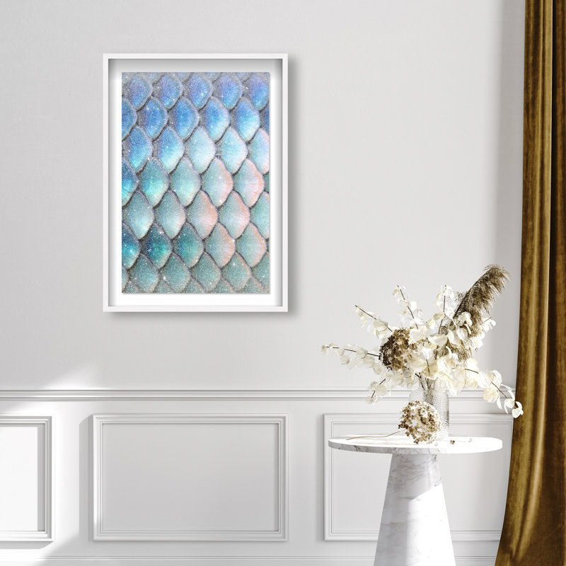 Mermaid Zoom Shadowbox Fantasy & Sci Fi Print by Oliver Gal, Black Frame, 10 x 15, 16.5"H x 11.5"W, White Shadowbox