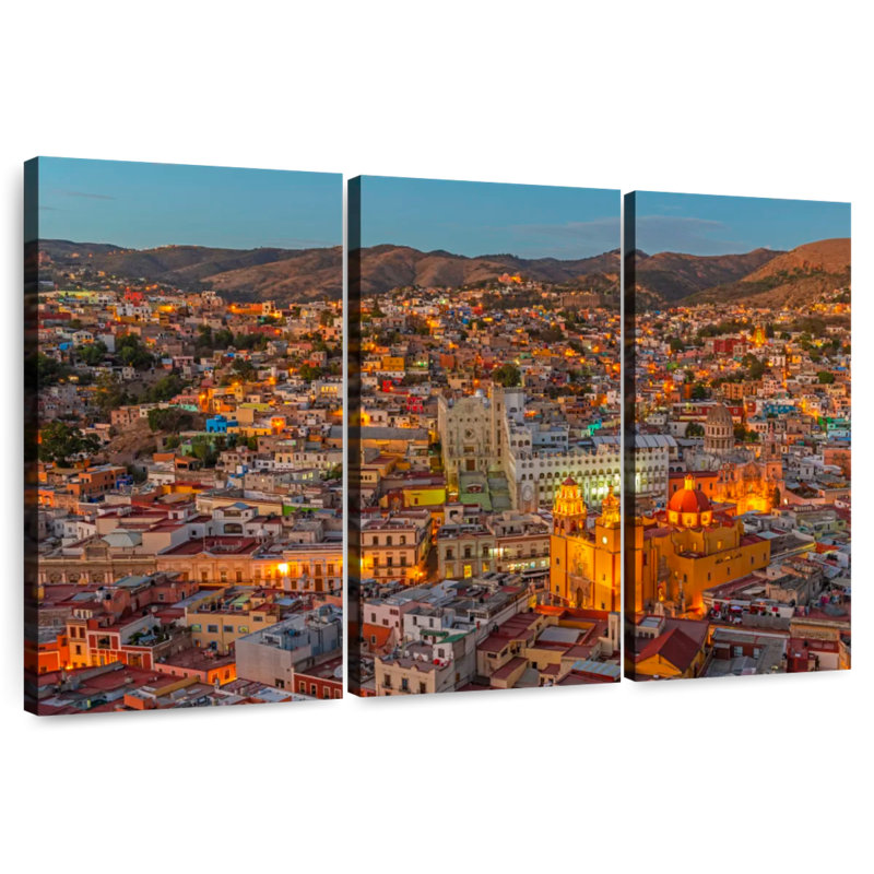 L'heure bleue à Guanajuato, H 32 po x l 50 po