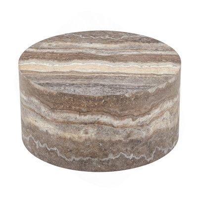 Cave Stone Patterned MDF Round Coffee Table, 23.6 Inches In Diameter X 11.8 Inches In Height, MDF Material Living Room Furniture. Suitable For Industrial Style Or Minimalist Living Rooms.