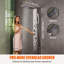 Shower Panel System, 6 Shower Modes, LED & Display Shower Panel Tower, Rainfall, Waterfall, 4 Body Massage Jets, Tub Spout, Handheld Shower Head 59" Hose, Stainless Steel Wall-Mounted Shower Set