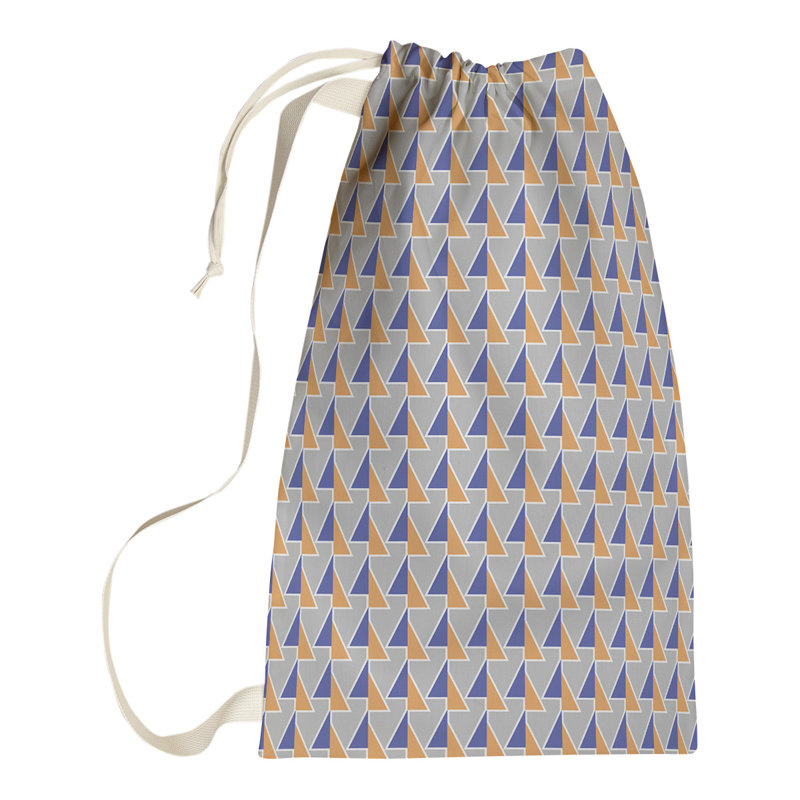 Jordao Fabric Laundry Bag with Handles, 36" H x 28" W x 1.5" D, Blue/Orange